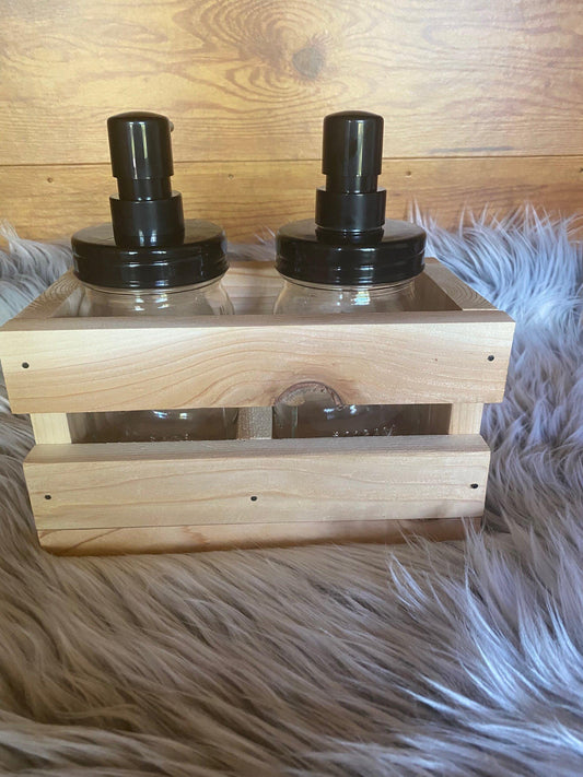 Mason jar hand soap + hand lotion dispenser
