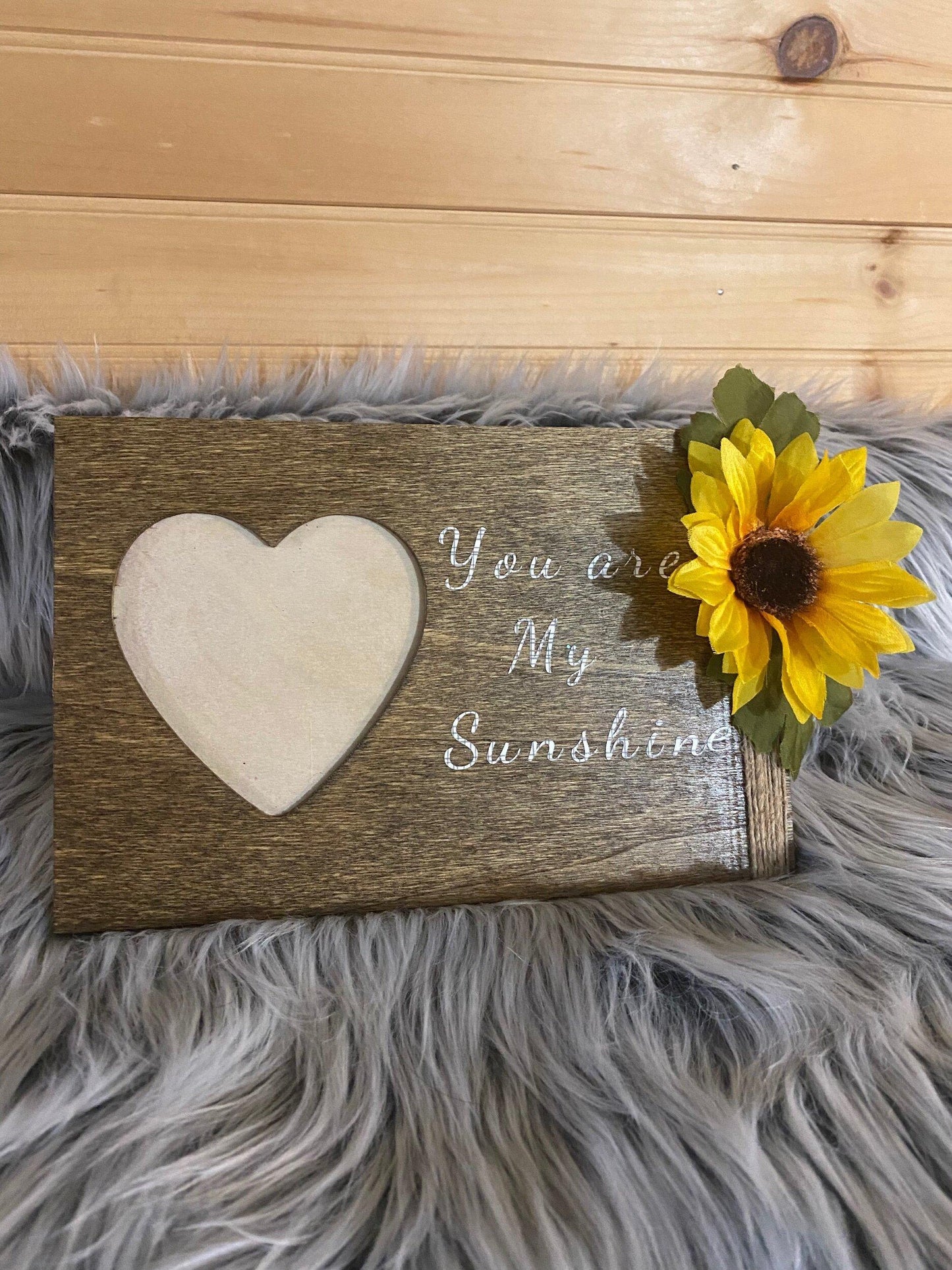 Wooden rustic heart picture frame